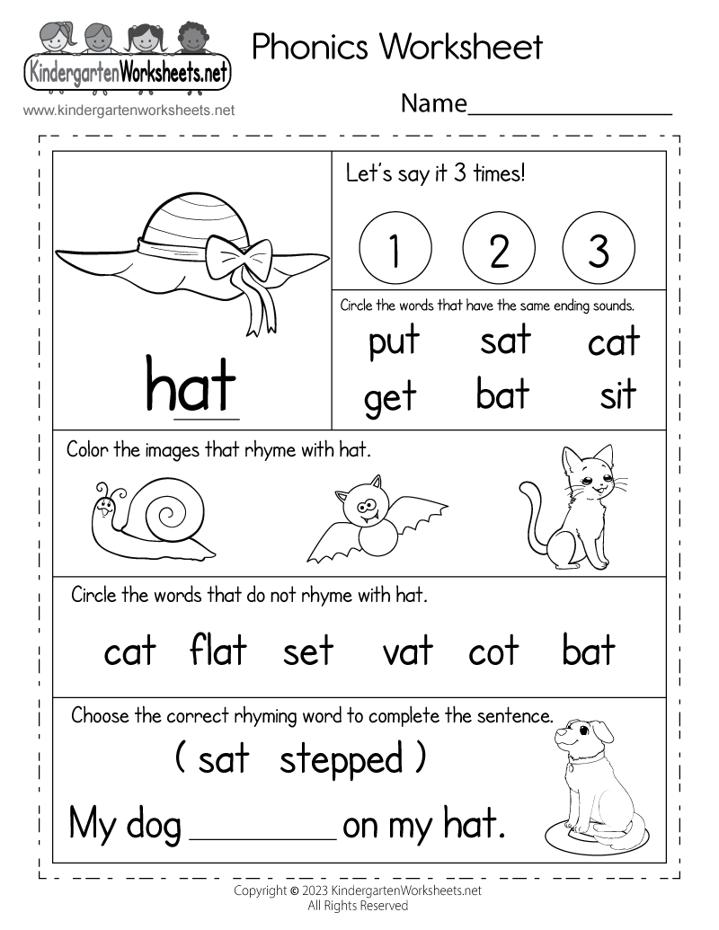 Phonics Worksheet - Free Printable, Digital, &  PDF