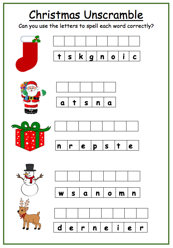 Free Printable Christmas Literacy Worksheets - Early Education Zone