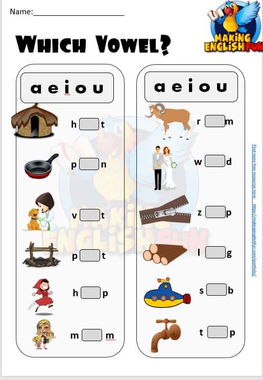 phonics cvc worksheet