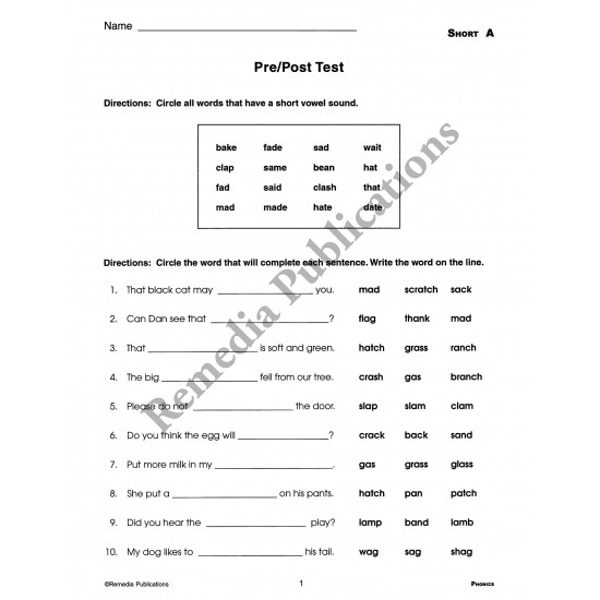 phonics for older students free worksheet