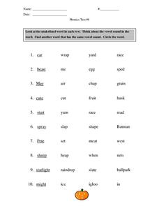 Phonics Test #8 Worksheet for 2nd - 3rd Grade | Lesson Planet