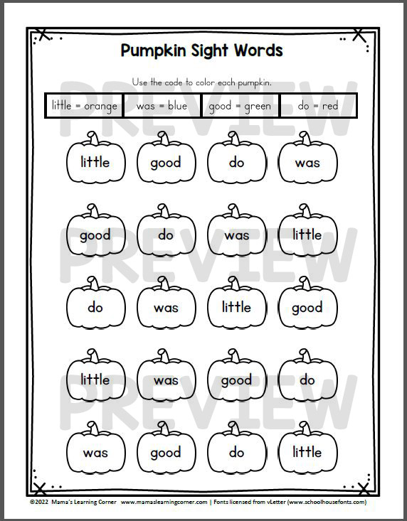 Pumpkin Phonics and Math Worksheets for Kindergarten and 1st Grade