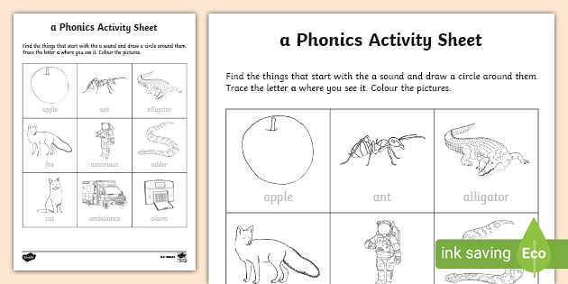phonics worksheet for 5 year olds