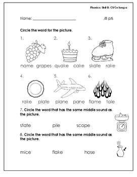 phonics worksheet for first graders