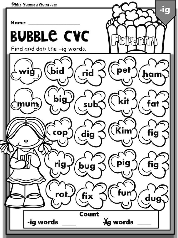 phonics worksheet for first graders