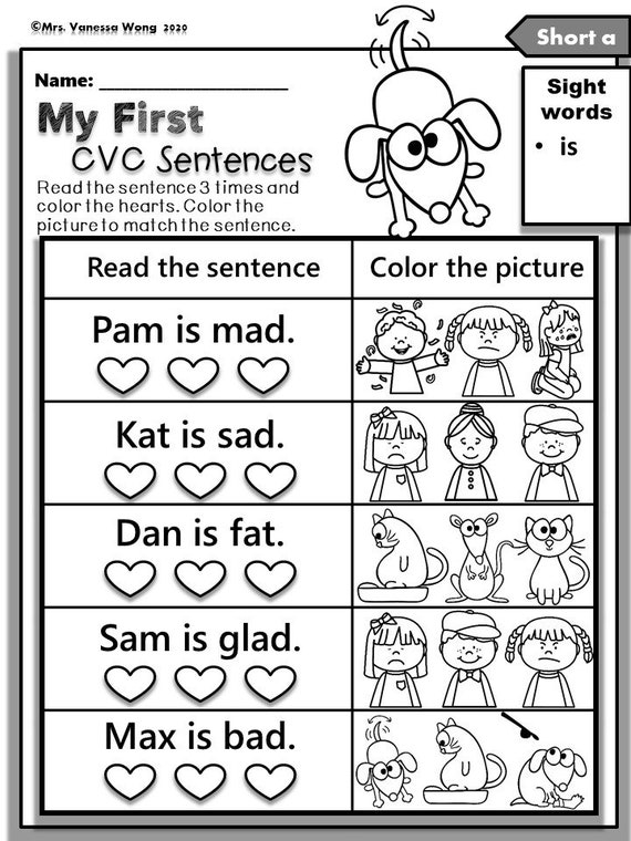 phonics worksheet for first graders