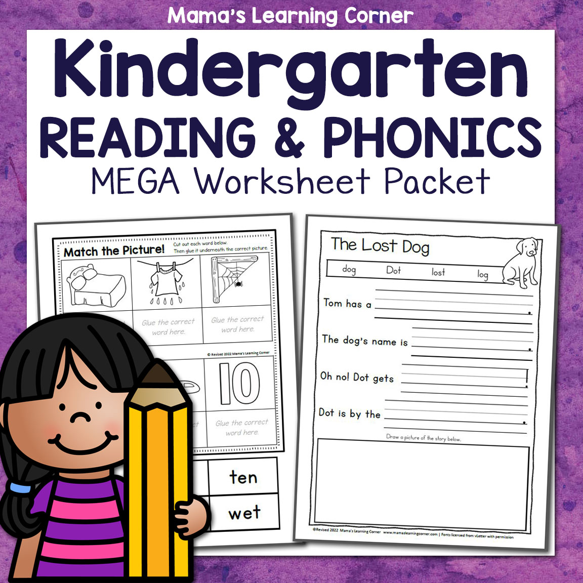 Kindergarten Reading and Phonics Packet 1 - Mamas Learning Corner