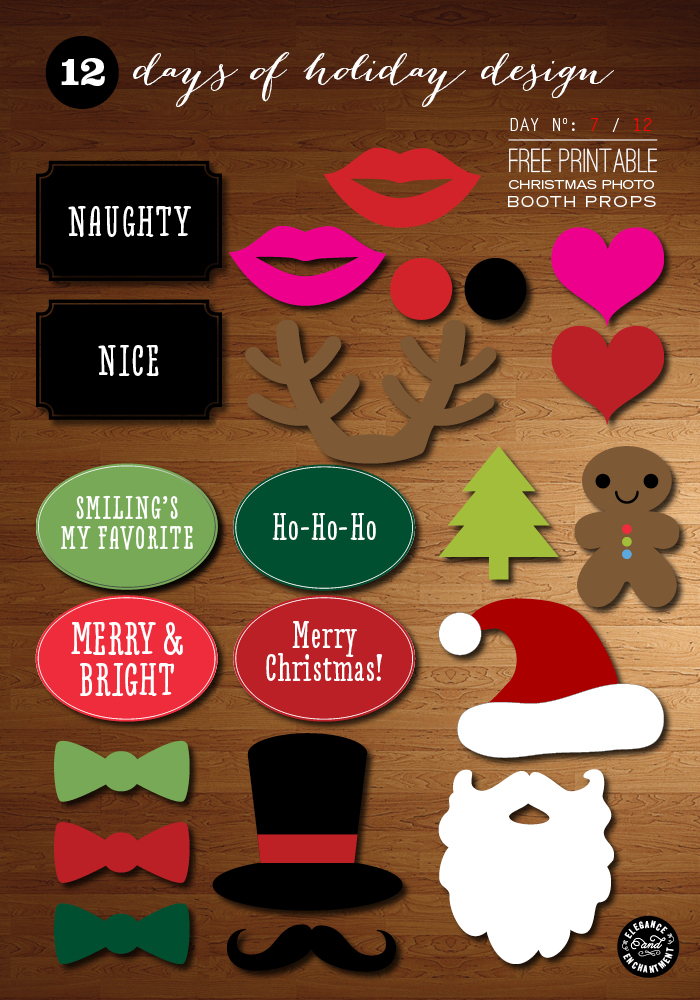 Free Printable Christmas Photo Booth Props and Signs from Elegance ...