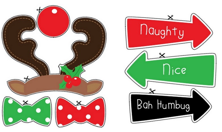 photo booth props diy and free printable christmas