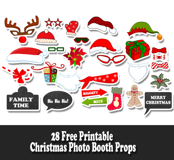 photo booth props diy and free printable christmas