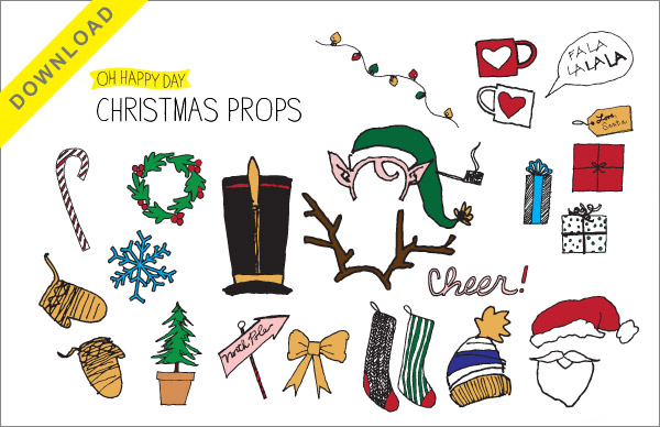 photo booth props diy and free printable christmas