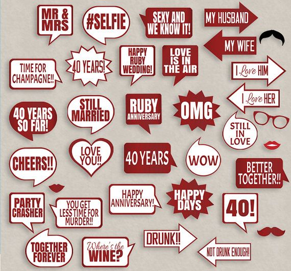 photo booth props printable anniversary