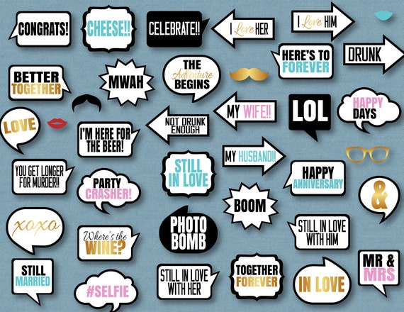 photo booth props printable anniversary