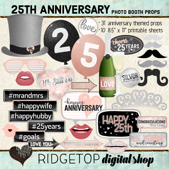 25th Anniversary Photo Props • Ridgetop Digital Shop