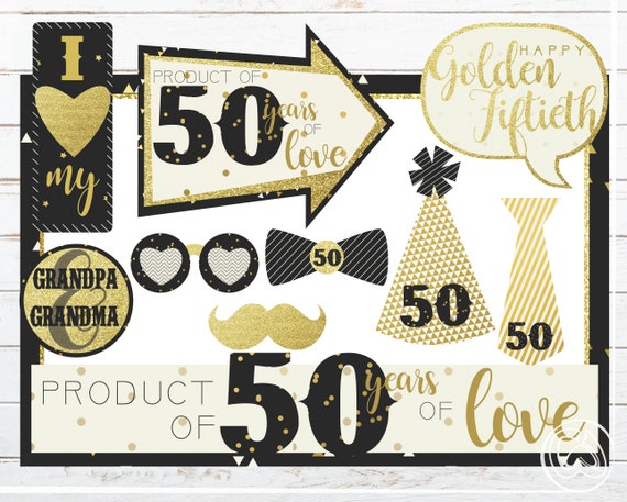 50th Anniversary Photo Booth Props Printable Photo Booth Frame ...