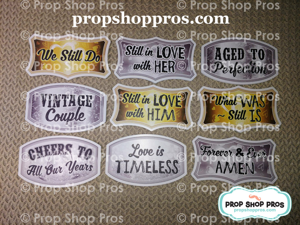 Anniversary Signs | B-STOCK | Photo Booth Props | Prop Signs