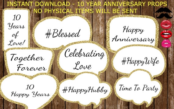 photo booth props printable anniversary