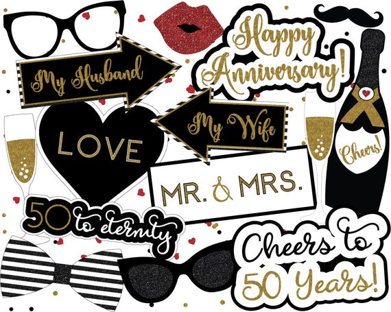 photo booth props printable anniversary