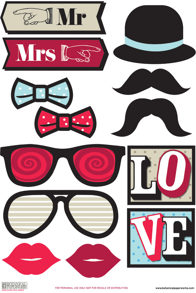 photo booth props printable pdf wedding