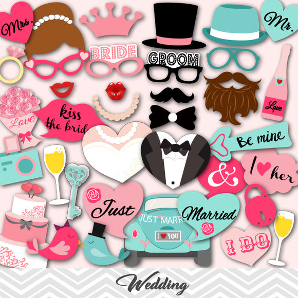 photo booth props printable pdf wedding