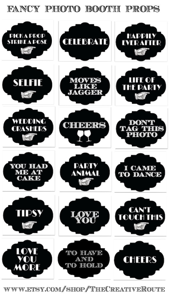 Wedding photo booth props 18 funny printable signs for a diy
