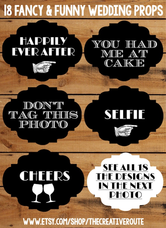 Wedding photo booth props 18 funny printable signs for a diy