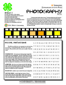 4-H Photography Intermediate Activity Pages Organizer for 7th ...