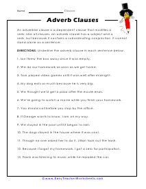 Clause and Phrase Worksheets