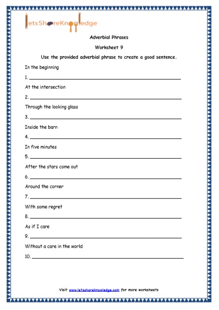 phrases worksheet