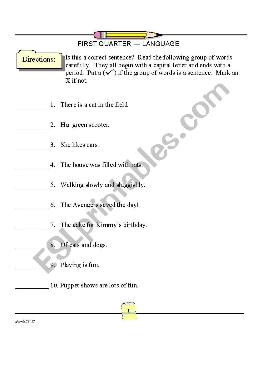 phrases worksheet