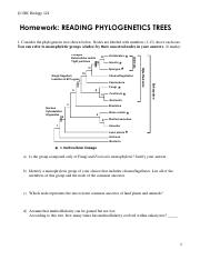 Homework Phylogenetic trees 1 .pdf - © UBC Biology 121 Homework