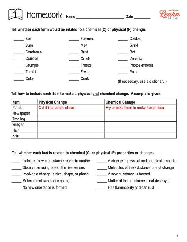 Physical and Chemical Changes