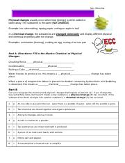 Messiah White - PhysicalandChemicalChangesWorksheet - Mrs ...
