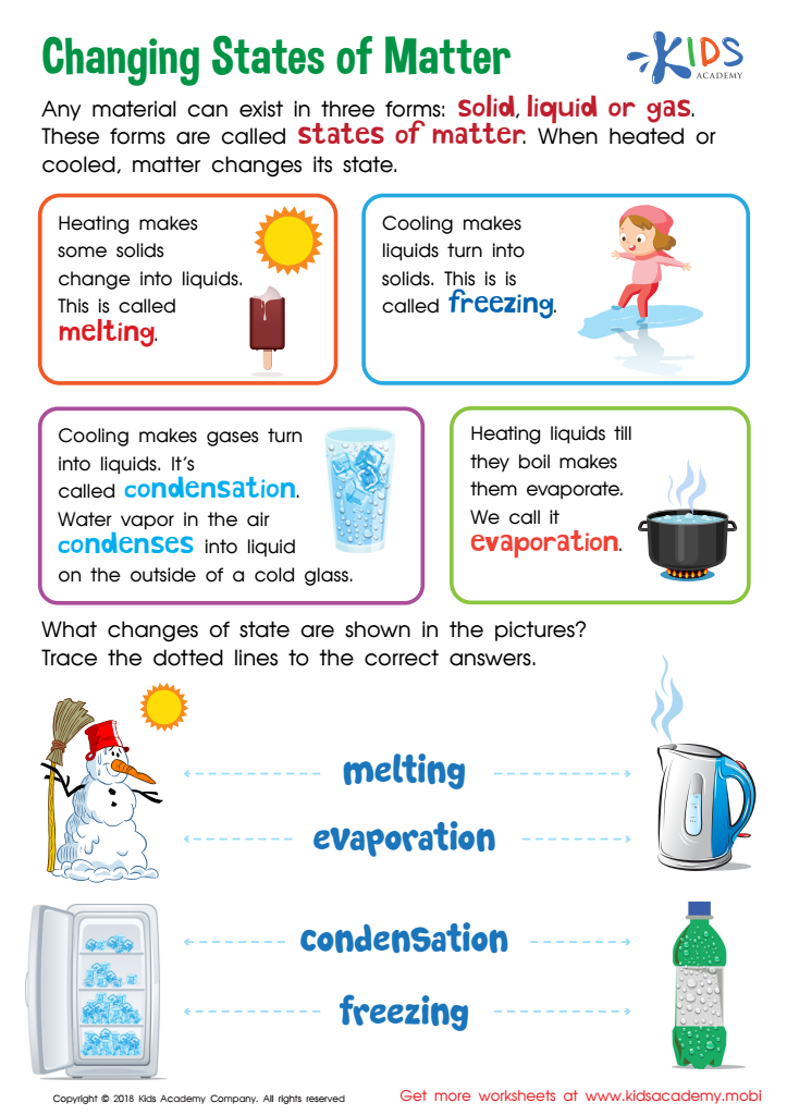 States of Matter Worksheet: Free Printable PDF for Kids