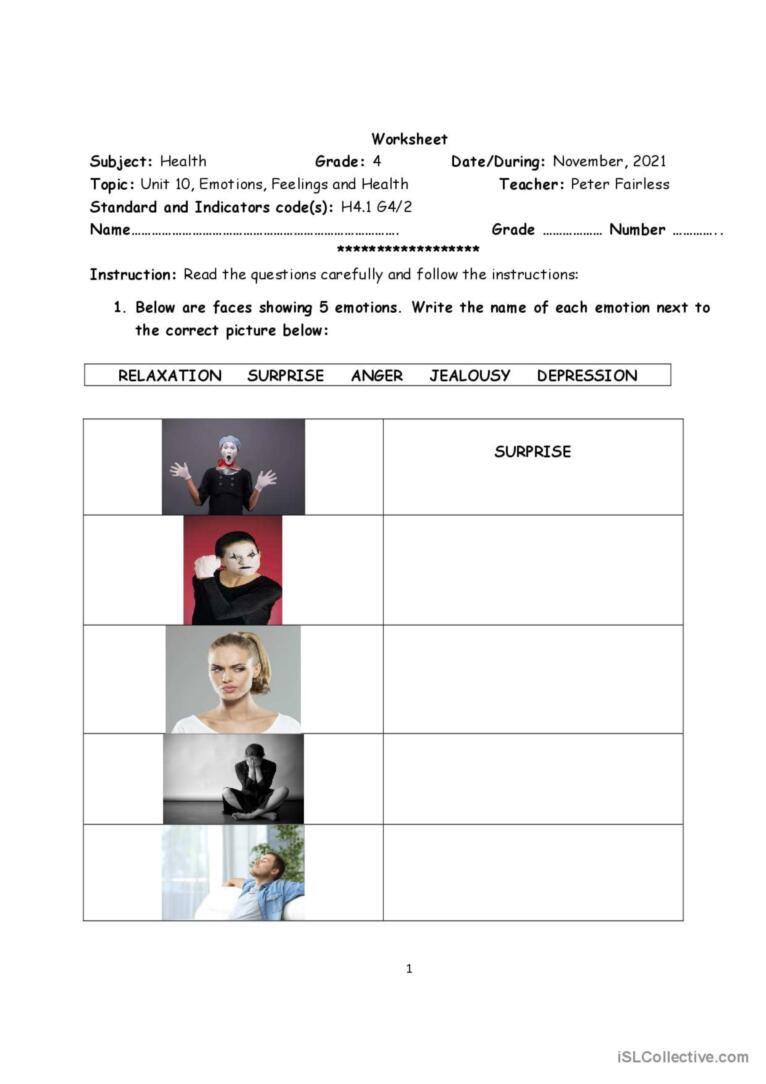 physical education worksheet