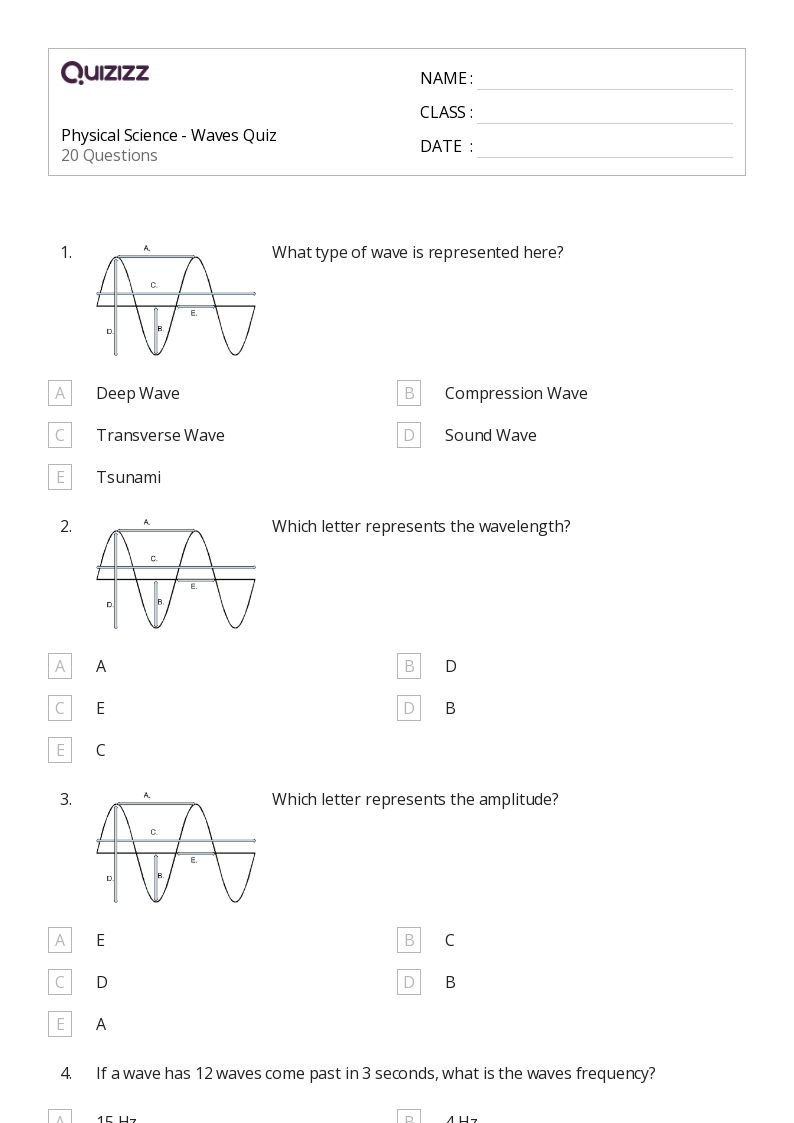 physical science worksheet free