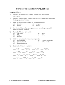 physical science worksheet pdf