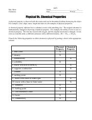 physical vs chemical change worksheet answers