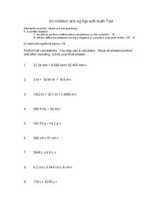 Chemistry Scientific Notation Lesson Plans &  Worksheets