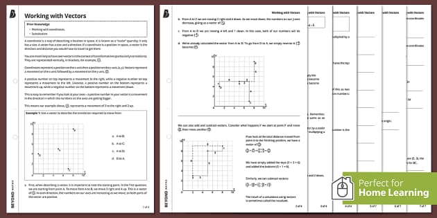 ? Working With Vectors KS4 Foundation Walkthrough Worksheet