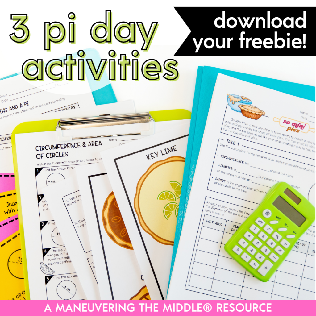 Pi Day Activities Maneuvering the Middle Worksheets Library