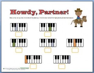 piano worksheet for young beginners