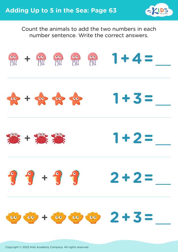 picture addition worksheet for year