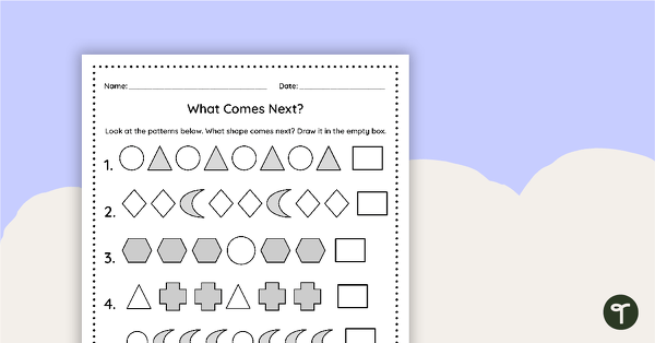 What Comes Next? - Pattern Worksheet | Teach Starter