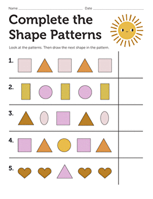 Free Printable Complete the Patterns Worksheet - kiddoworksheets ...