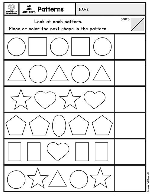 Pattern Worksheets -Worksheets Library