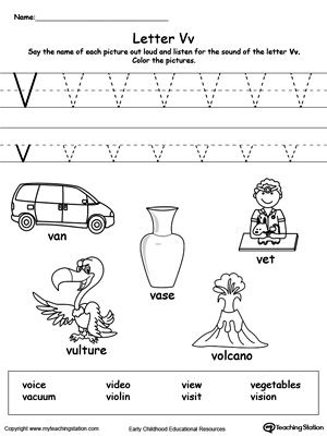 Many Words Begin Letter V Illustration Stock Vector (Royalty Free ...