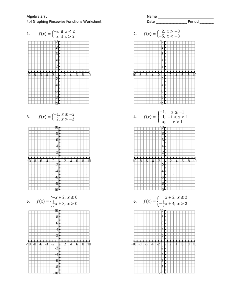 Piecewise function worksheet: Fill out &  sign online | DocHub