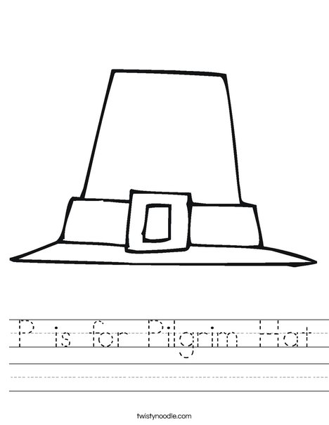 P is for Pilgrim Hat Worksheet - Twisty Noodle