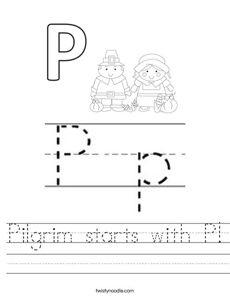 Pilgrim starts with P Worksheet - Twisty Noodle